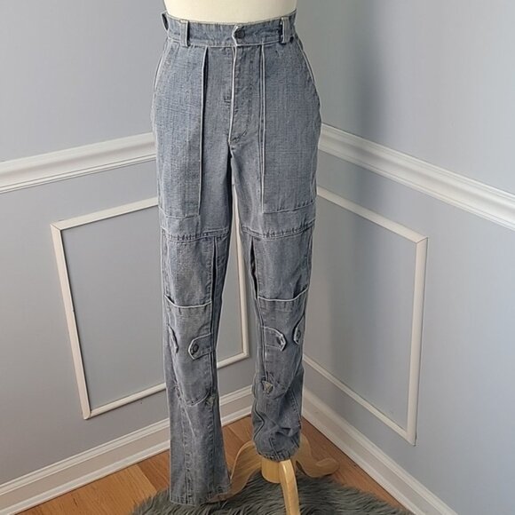 GUESS | GEORGES MARCIANO 80s RARE High Rise Snap Closure Patch Pocket Taper Jean - Picture 1 of 15